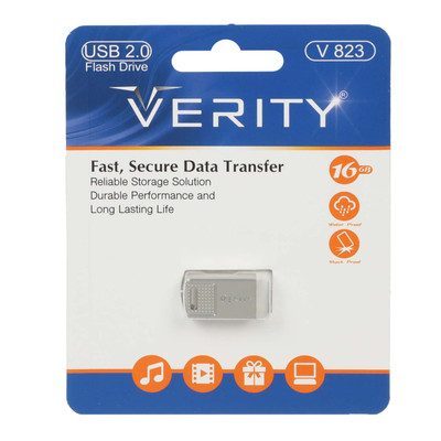 Verity V823 USB2.0 Flash Memory - 16GB نقره ای (گارانتی آسان سرویس) #