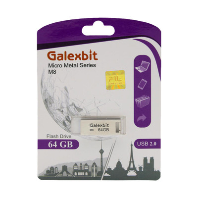 Galexbit Micro metal series M8 USB2.0 Flash Memory-64GB (گارانتی تلاش) نقره ای #