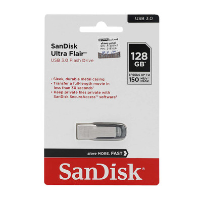 SanDisk Ultra Flair USB3.0 Flash Memory-128GB(گارانتی 3 ساله ایران رهجو)