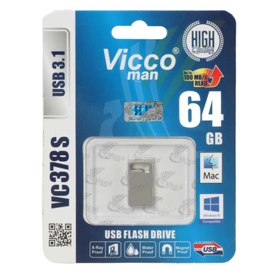 گارانتی مادام‌العمر رایانه نوین سگال) نقره ای Vicco man VC378 S USB3.1 Flash Memory - 64GB