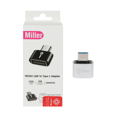 تبدیل Miller OTG USB To Type-C مدل MO-203 - نقره ای