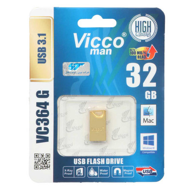 گارانتی مادام‌العمر رایانه نوین سگال) طلایی Vicco man VC364 G USB3.1 Flash Memory - 32GB