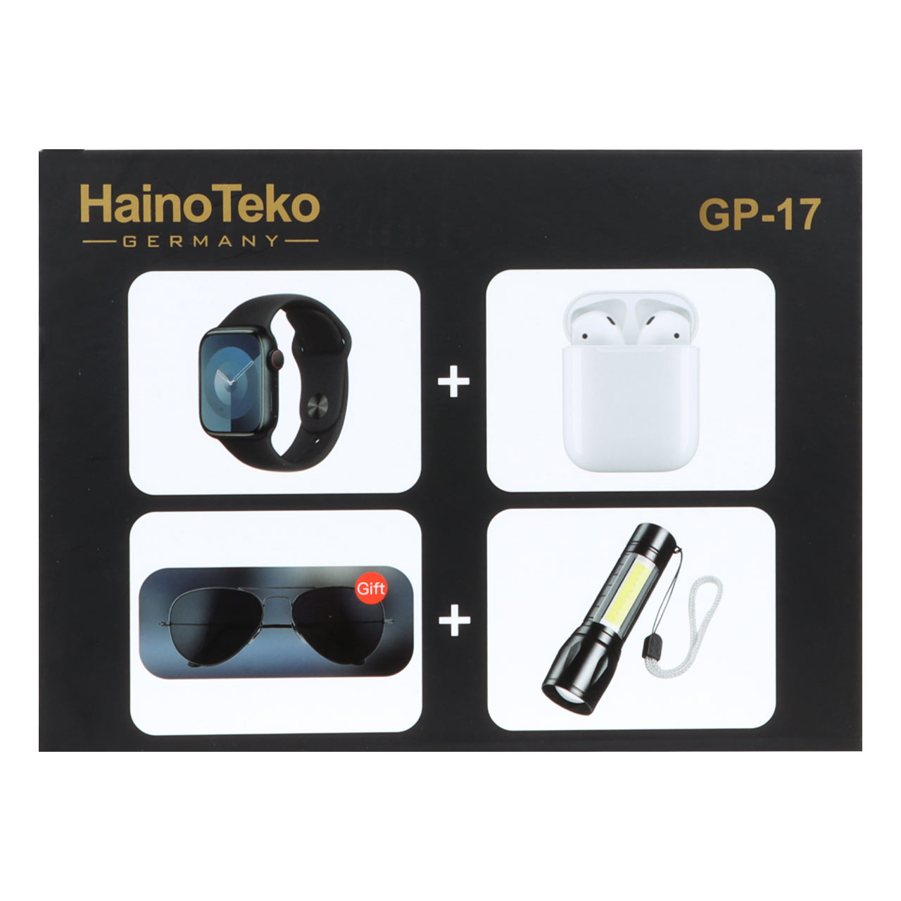 ساعت هوشمند Haino Teko مدل GP-17 به همراه ایرپاد و عینک - مشکی