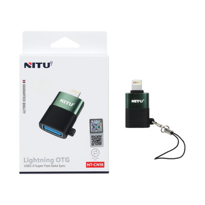 تبدیل NITU Lightning OTG USB 3.0 مدل CN16 - مشکی سبز