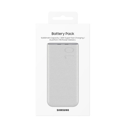 پاوربانک (PD و فست شارژ) Samsung 25W 10000mAh مدل EB-P3400 - سفید - اصلی (گارانتی 18 ماهه شرکتی)