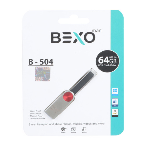 BEXO B-504 USB2.0 Flash Memory - 64GB (گارانتی داده پردازی آواتک) قرمز