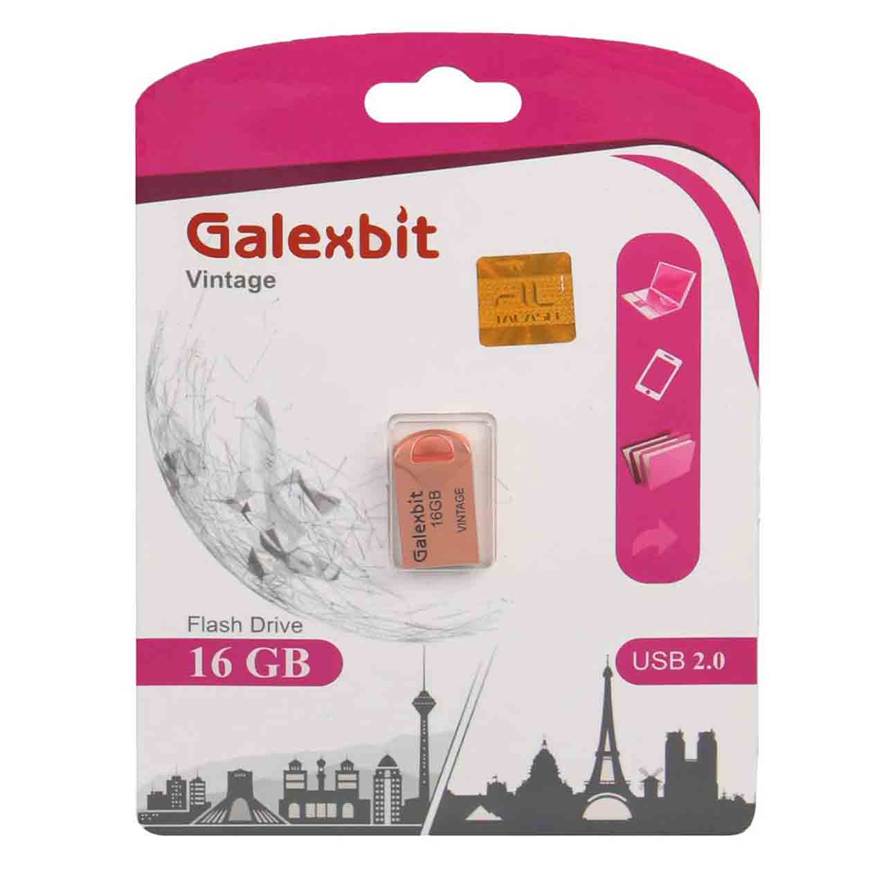 Galexbit Vintage USB2.0 Flash Memory-16GB رزگلد(گارانتی تلاش)