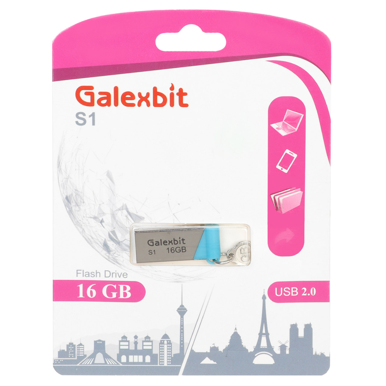 Galexbit S1 USB2.0 Flash Memory - 16GB (گارانتی مادام تلاش) نقره ای