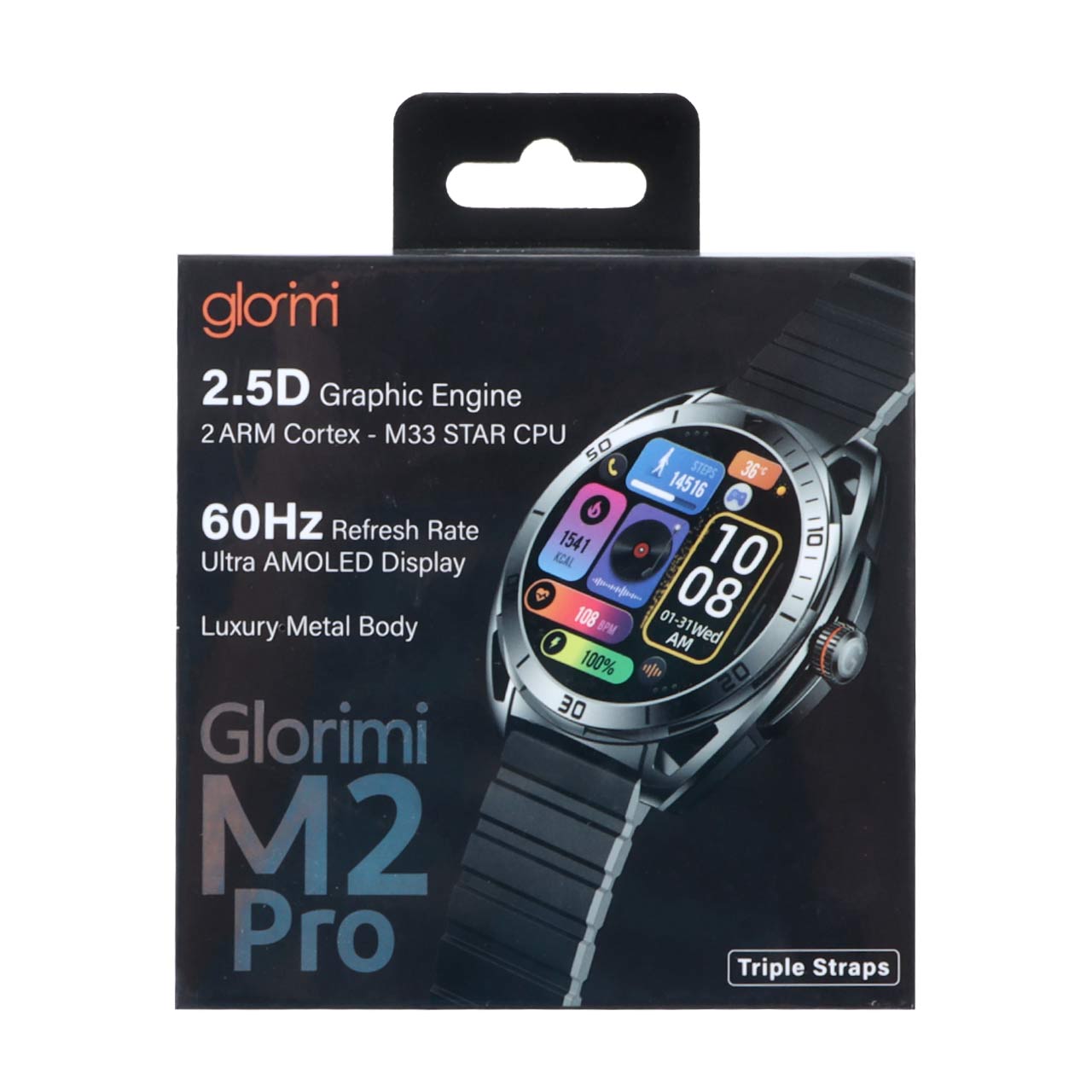 ساعت هوشمند شیائومی Glorimi مدل M2 Pro - مشکی (گارانتی 18 ماهه شرکتی)