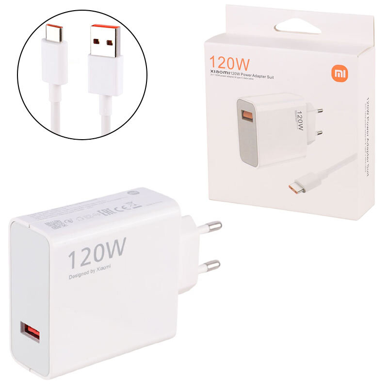 شارژر دیواری 120 وات شیائومی MDY-12-EZ PD 6.1A   کابل تایپ سی