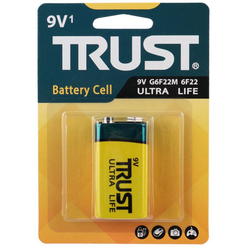 باتری کتابی 9 ولت تراست مدل Ultra Life G6F22M