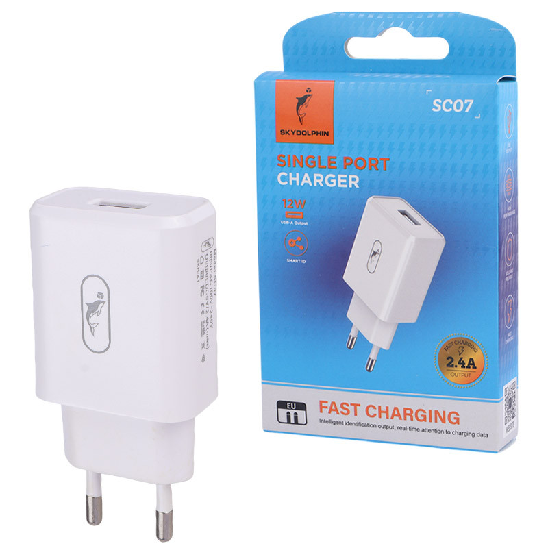 شارژر دیواری 12 وات اسکای دلفین مدل SC07 با توان 2.4A