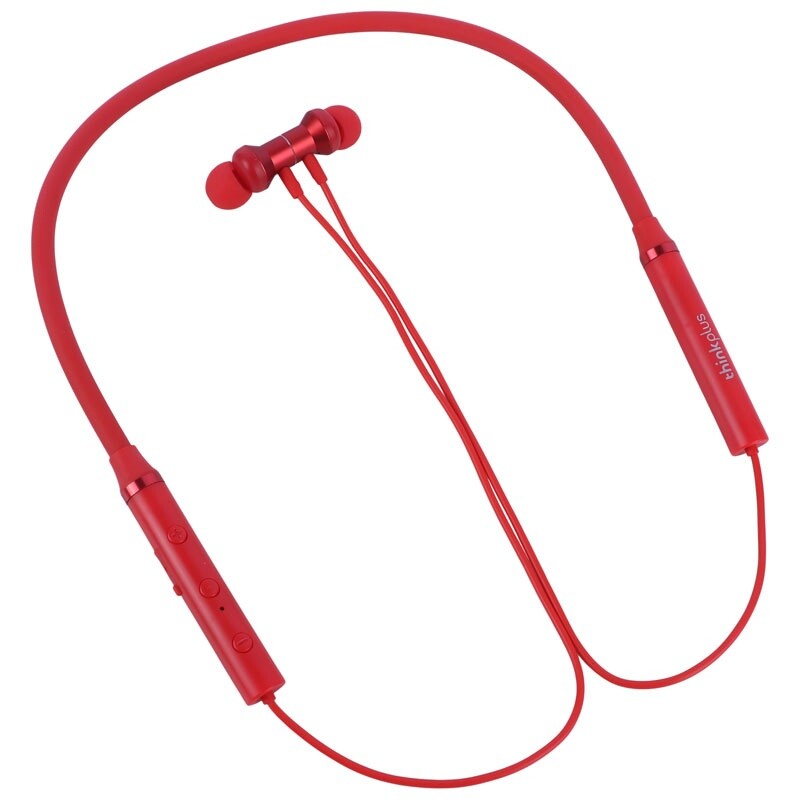 هندزفری بلوتوثی گردنی لنوو مدل HE05X در رنگ‌های قرمز، سفید، سبز و نقره‌ای