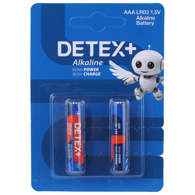 باتری نیم‌ قلمی دتکس مدل Alkaline LR03 1.5V بسته 2 عددی
