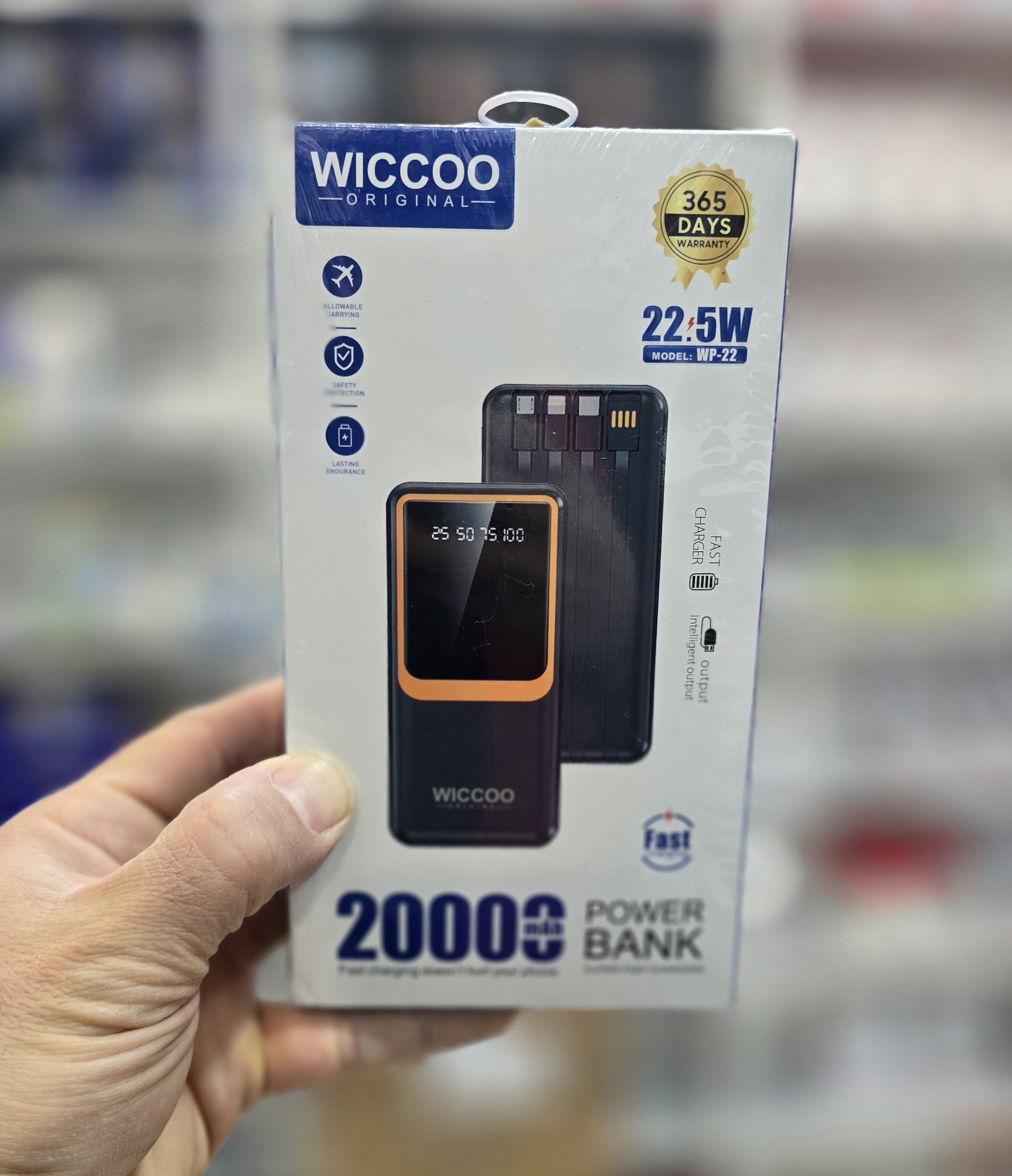 پاوربانک 20000mAh 22.5W  فست شارژ wicco