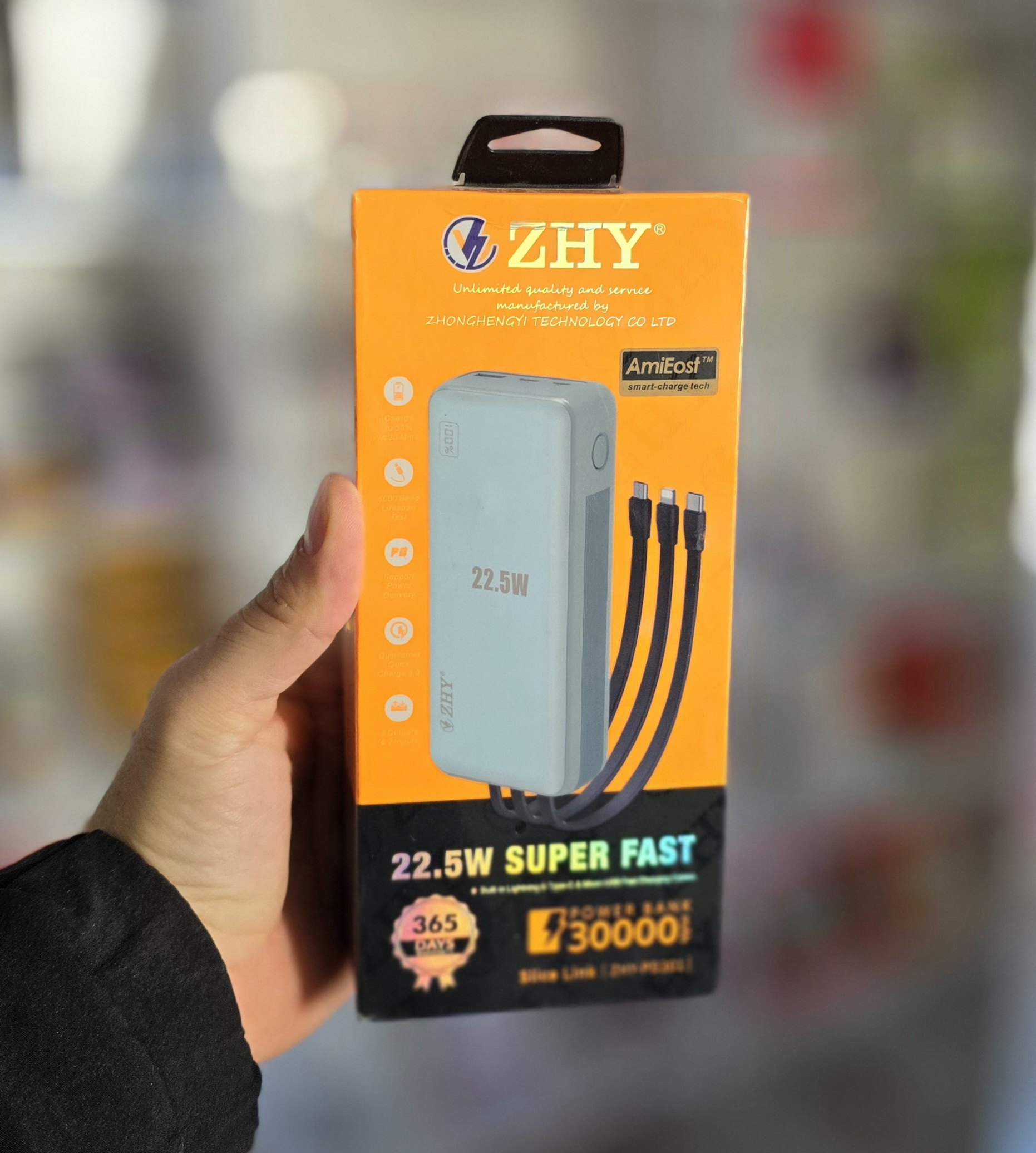 پاوربانک 30000mAh فست شارژ 22.5W ZHY