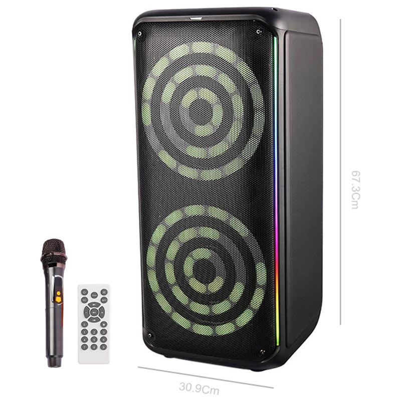 اسپیکر چمدانی رم و فلش خور KTS-1912   میکروفون و ریموت کنترل