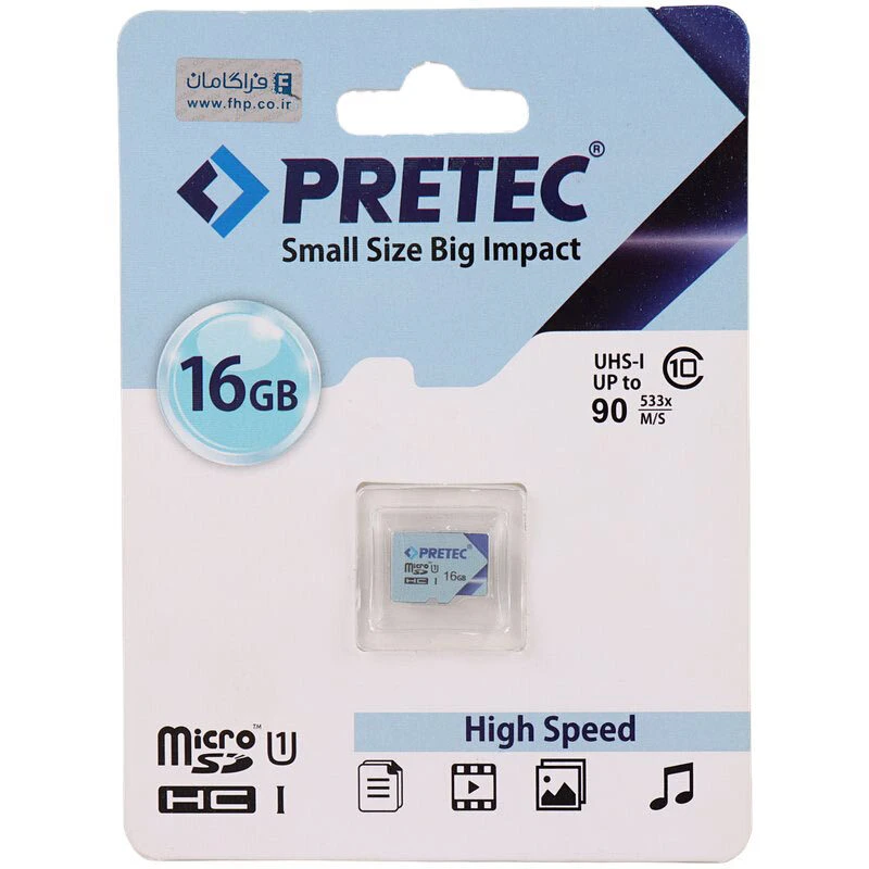 رم میکرو 16 گیگ پرتک Pretec 533X U1 C10 90MB/s(t)