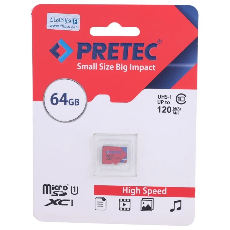 رم میکرو 64 گیگ پرتک Pretec 667X U1 C10 120MB/s(t)