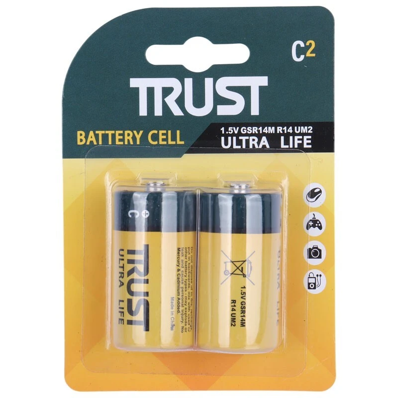 باتری دوتایی متوسط Trust Ultra Life R14 1.5V C2(t)