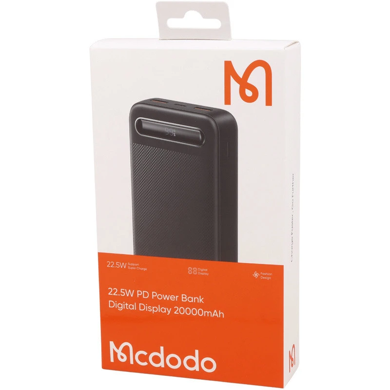 پاور بانک فست شارژ مک دودو MC-389 QC PD 22.5W ظرفیت 20000 میلی آمپر ساعت