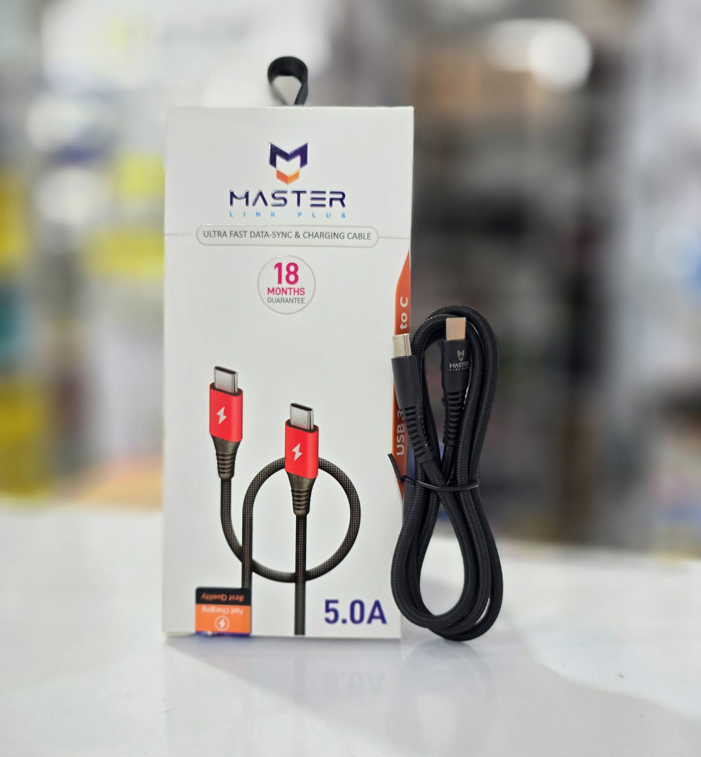 کابل شارژ کنفی سوپر فست Type-C to Type-C مستر MASTER