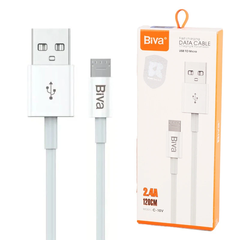 کابل میکرو یو اس بی فست شارژ 2.4 آمپر بیوا C-10V طول 1.2 متر (t)