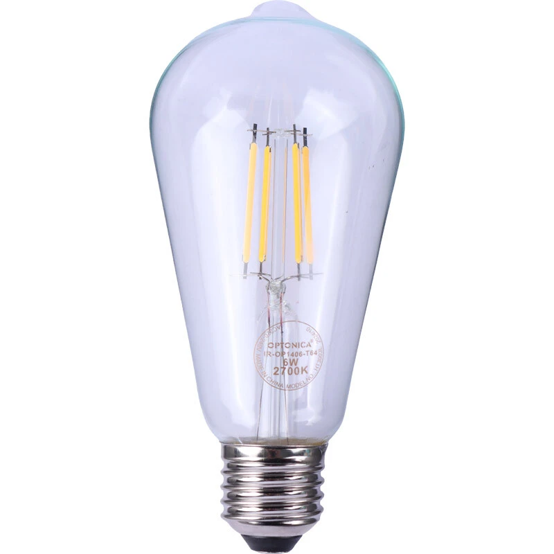 لامپ فیلامنتی حبابی 6 وات اپتونیکا IR-OP1406-T64 پایه E27 (t)