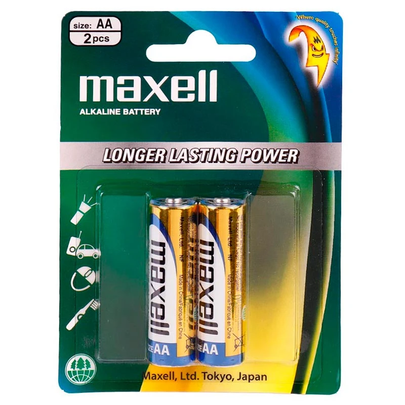 باتری دوتایی قلمی Maxell Alkaline LR6 1.5V AA