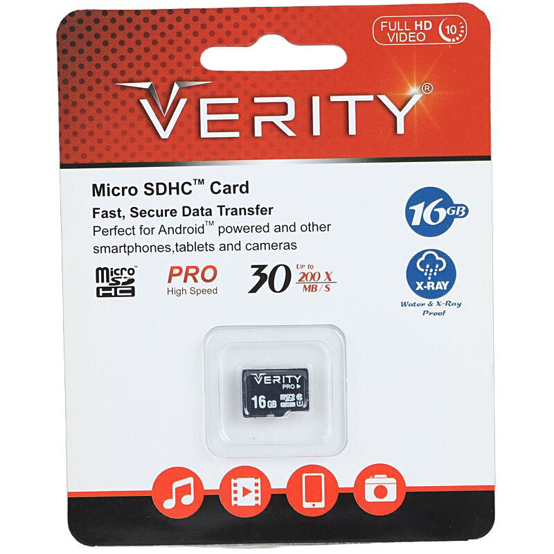میکرو 16 گیگ وریتی Verity Pro 200x U1 C10 30MB/s (t)