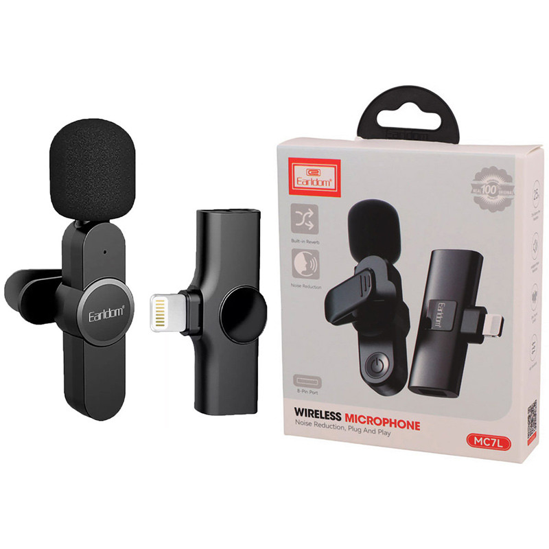 میکروفون یقه ای بی سیم ارلدام ET-MC7L Lightning (t)
