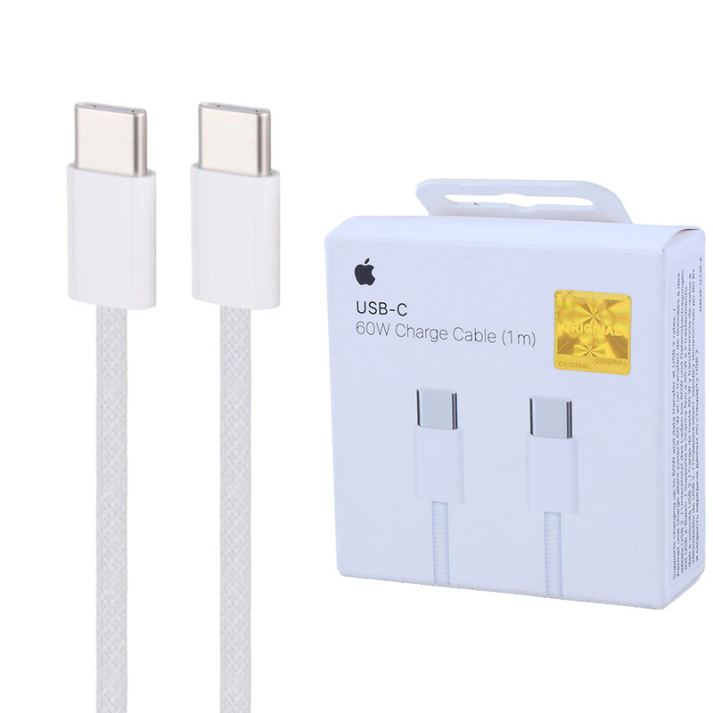 کابل دو سر تایپ سی 60 وات اورجینال اپل iPhone 15 MW493ZM/A (t)