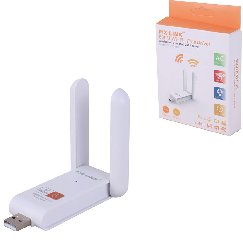 کارت شبکه بی سیم آنتن دار پیکس لینک LV-UAC03D 600Mbps (t)