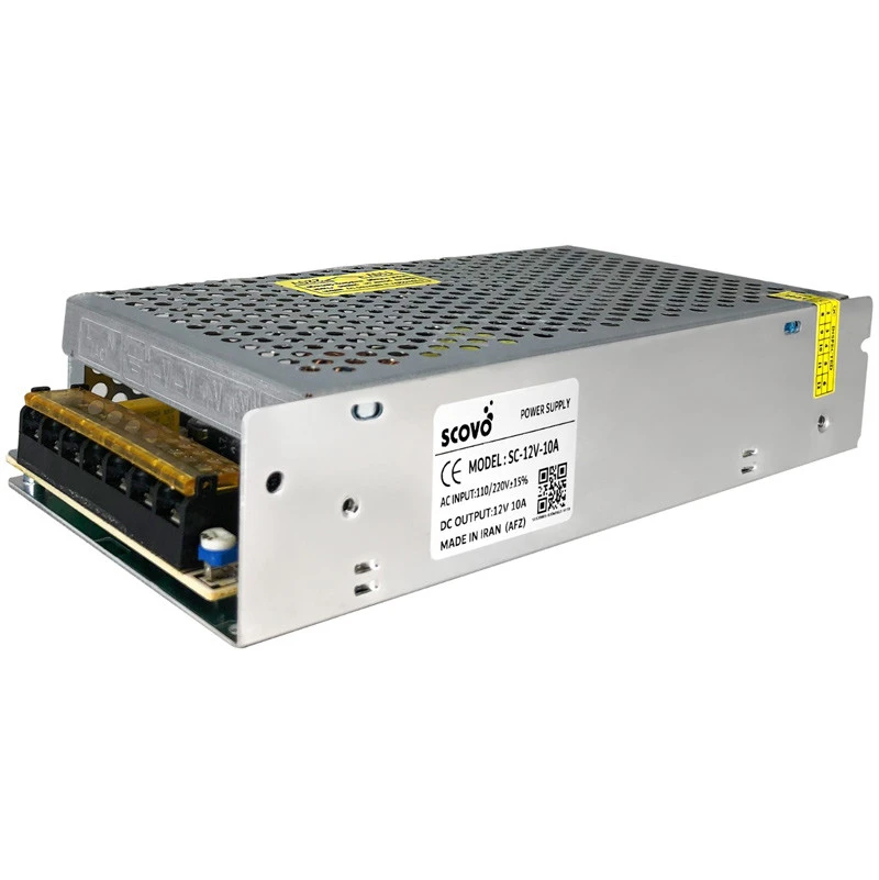 منبع تغذیه سوئیچینگ 12 ولت 10 آمپر Scovo SC-12V-10A
