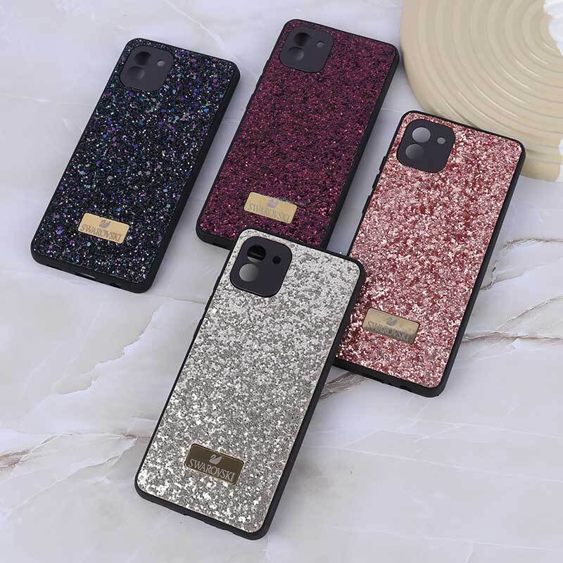 قاب شاینی Swarovski سامسونگ Galaxy A03 محافظ لنزدار (رنگبندی رندوم)